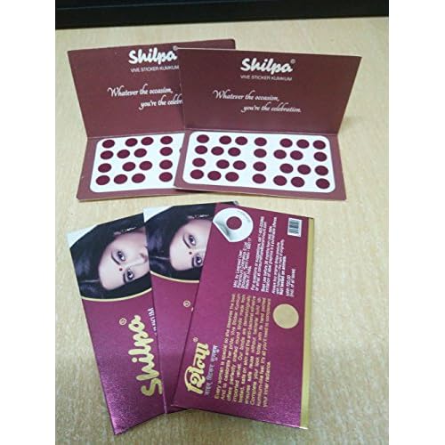 shilpa Bindi (Size no 4 - Pack of 5 by ATCUSA)