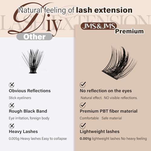 JMS&JMS Lash Clusters Eyelash Clusters 8-18MIX CC Curl Cluster Lashes Soft Wispy Lash Clusters Natural Look DIY Lash Extension At Home(California Sunset-8-18MIX)