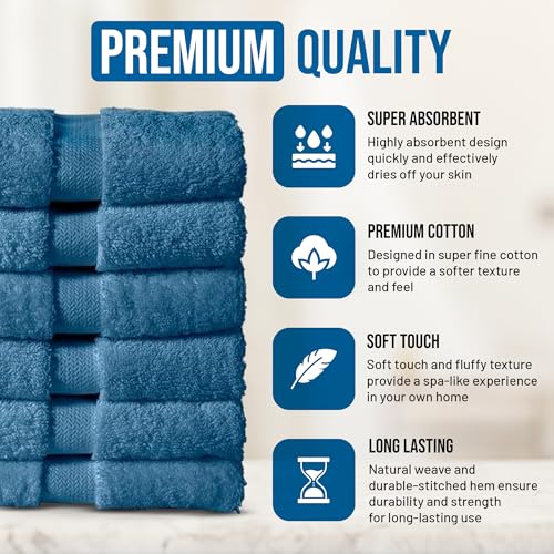 Organic Cotton Wash Cloths Plush Feather Touch Quick Dry Wash Cloths Pack of 12 GOTS & Oeko- TEX Certified | Premium Soft, Absorbent, Small Hand Face Towels Wash Rags? Turquoise