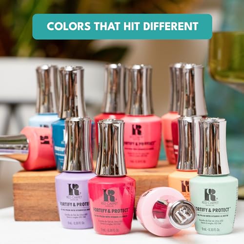 Red Carpet Manicure Fortify & Protect Kit ? Essentials for UV/LED Gel Application. Vitamin A & Biotin Infused, Long-Lasting, Chip-Resistant Manicure