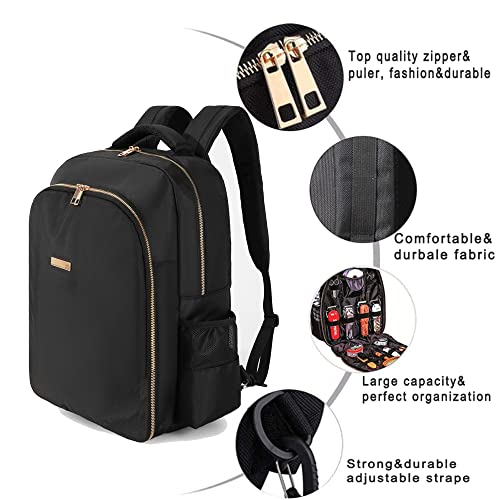 MAXPAND Large Backpack Bag Organizer for Barbers Clippers and Supplies Portable Hairstylist Clipper Backpack Travel Barber Shop Tools Bag 3 in 1 (BLACK), 19 INCHES