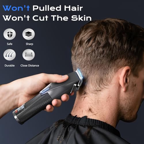 Hair Clippers for Men, Professional Cordless Hair Cutting and Trimmers Set with 7500RPM Powerful Motor & LCD Display, Mutil Function Mens Electric Hair Grooming Shaver Kit for Nose, Face, Body, Beard