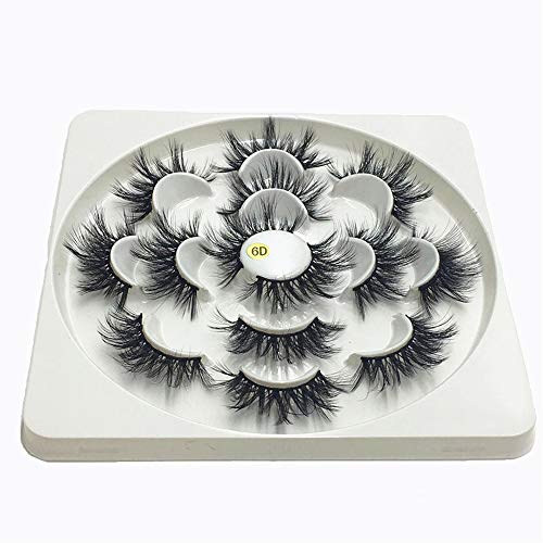 DAODER False Eyelashes Fluff Faux Mink Lashes 3D Wispy Lashes 7 Pairs Pack Dramatic Long Thick Volume Fake Eye Lash Multipack