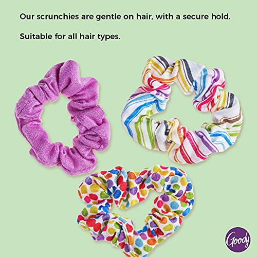 Goody Ouchless Hair Scrunchie - 3 Count, Purple Rainbow - Help Keep Hairs In Place - Hair Accessories