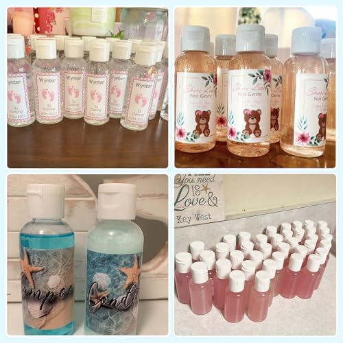 100PCS 1OZ/30ML Travel Bottles with 150pcs Labels, Mini Empty Hand Sanitizer Bottle, Clear Plastic Portable Leak Proof Squeeze Refillable Cosmetic Containers for Shampoo Lotion Liquid Body Soap
