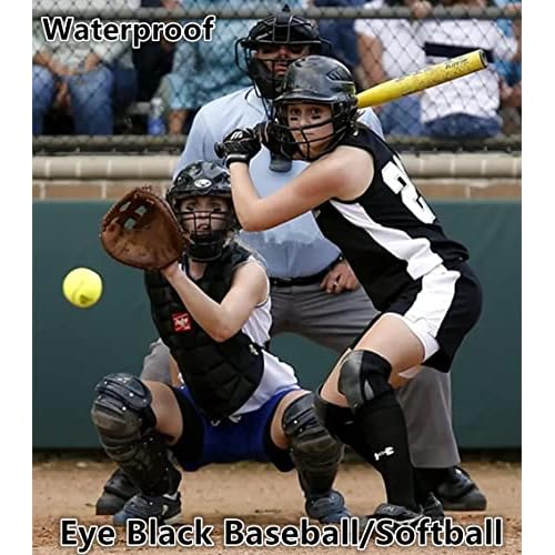 Go Ho 3PCS Eye Black Sticks for Sports,Eyeblack Baseball Face Paint,Softball/Baseball Accessories,Football Stick Eye Strips,Black Face Body Paint for Halloween Makeup