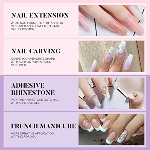 Morovan Acrylic Nail Kit Glitter Powder and Carving Powder Set Complete Practice Hand Nail Kits With Everything Professional Kit for French Acrylic Nail Tips Beginners