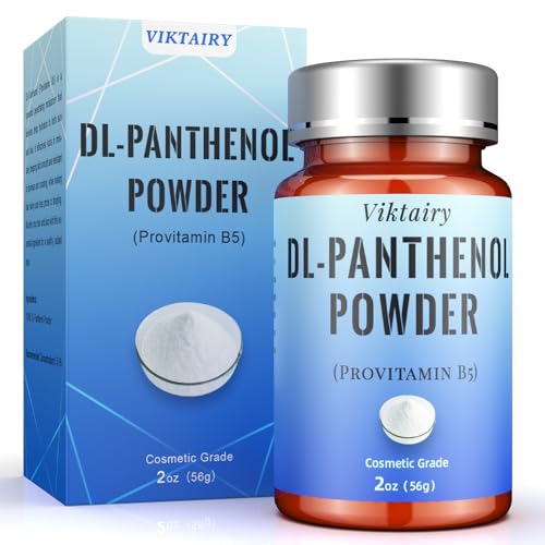 Pure DL-Panthenol Powder (2oz, 56g), Cosmetic Grade Provitamin B5 Powder for Hair Care, Skin Care, Nails Deep Mousturizer, Panthenol Cream, Hair Conditioner, Shampoo, Soap, Lotion