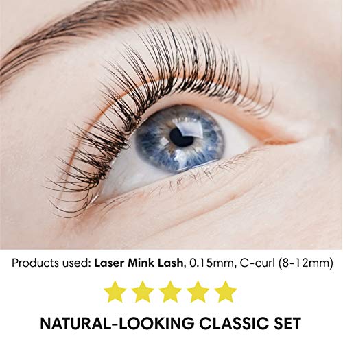 BL Laser Mink Classic Synthetic Lashes, 0.15 Thickness, D Curl 9mm, Natural Semi Permanent Eyelashes, Longer-lasting Eyelash Extension Supplies