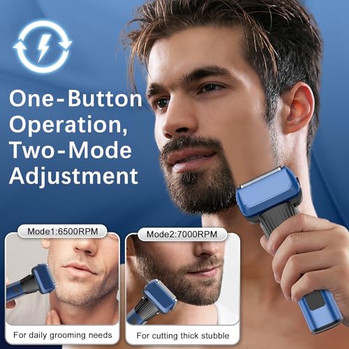 Electric Razor for Men, 2-Speed 5-Blade Electric Shavers for Men Face Cordless Rechargeable, Mens Foil Shaver Shaving Machine Wet Dry Men's Travel Razors for Man Close Shaving Face as Gift