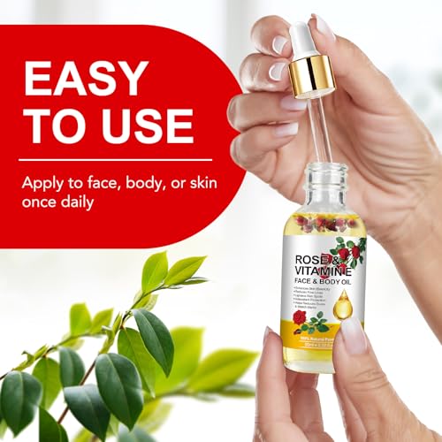 Vitamin E Oil, Vitamin E Oil for Face, Rose & Vitamin E Oil, Face Vitamin E Oil with Gua Sha Tools Set