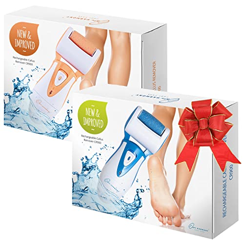 Own Harmony 2 Electric Feet Callus Removers and 6 Rollers Bundle: Rechargeable Mens Pedicure Tools Kit & Professional Electronic Foot Care File for Women, Best Scrubber for Hard Dry Cracked Dead Skin
