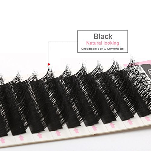 Natural Looking J Curl Siberian Mink Eyelash Extensions Handmade Volume Individual False Lashes Pack Thickness 0.15mm Medium 10mm by Bella Hair