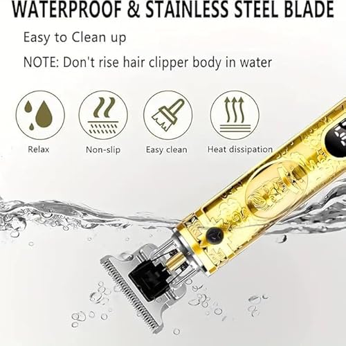 Beard Trimmer for Men, Professional Hair Clipper with LCD Display, Rechargeable Electric Razor, Barber-Grade Zero Gapped T-Blade Hair Trimmer, Idea Gift for Men
