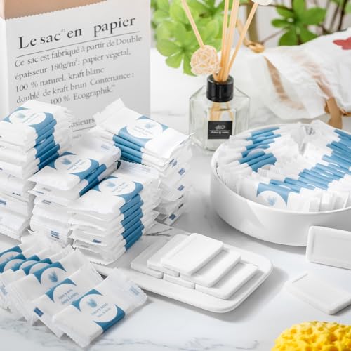 Kacctyen 600 Pcs 0.35oz Mini Bar Soap Bulk Individually Wrapped Bulk Hand Hotel Soap Bars Travel Size Toiletries for Hospitality Guest Bathroom Vacation Rentals
