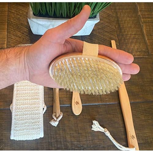 Spa Bath, and Shower 5 Piece Bamboo Brush Set