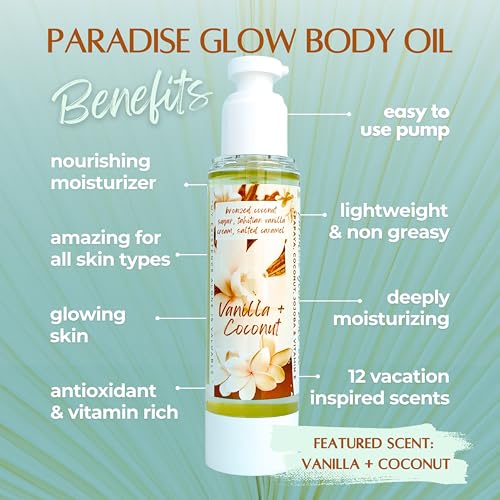 Vanilla Coconut Hyper Skin Moisturizer, After Shower Oil for Women Jojoba I Coconut I Almond I Papaya I Recommended: Vitamin E : Moisturizing.