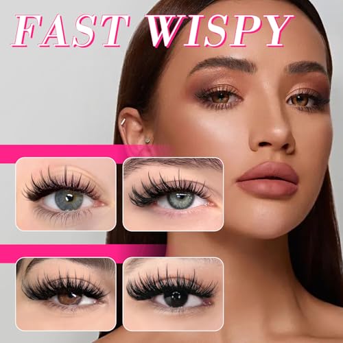 TDANCE Premade Fans Eyelash Extensions 320 Fans Pre Made Fans Lash Extensions Middle Stem Heat Bonded Premade Lash Fans Volume Lash Extensions(320-WISPY-5D-0.07-C-8-15mm)