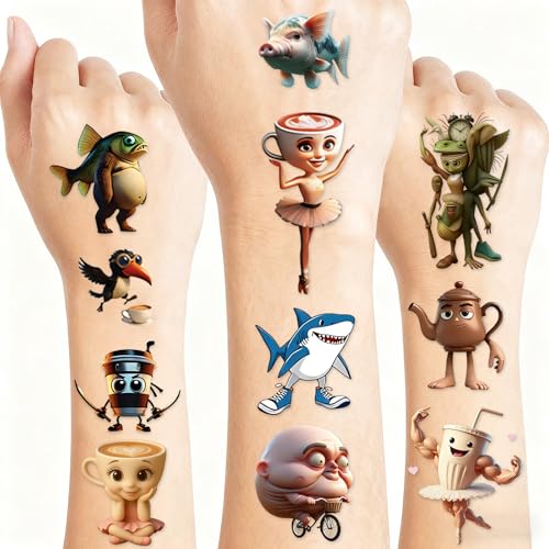 84Pcs Italian Brainrot Party Favors with Brainrot Action Figure & Brainrot Meme Temporary Tattoo, Decorations Gifts for Fans Office Home Desktop Decor