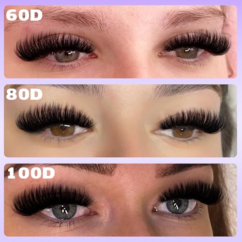 EYDEVRO Volume Lash Clusters 60D80D100D Eyelash Clusters Full Thick Cluster Eyelash Extensions D Curvature 10-18mm Individual Lashes Mega Volume Cluster Lashes DIY Lash Extensions at Home