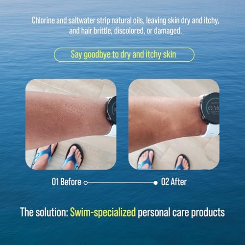 TRIHARD Chlorine Removal Body Wash, Protects and Hydrates Sensitive Skin from Pool and Ocean, Pool Essentials for Post Swim Chlorine Skin Protection (Pack of 2)
