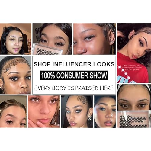 Flicker Ultra Thin Band Manga & SpikeyWhispy Lashes DlY Eyelash Extension Kit DCurl Individual Lashes Waterproof lash clusters and Long lasting Makeup For Girl
