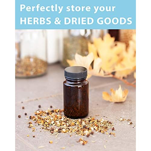 JUVITUS (24 pack) 2.5 oz / 75 ml Amber Glass Packer Bottle with Black Ribbed Lid
