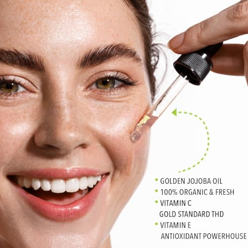 Golden Jojoba Oil | Supercharged with Clinically Proven THD Vitamin C | Freshly Made | Deep Hydration & Radiant Boost | Handcrafted Excellence from Santa Barbara