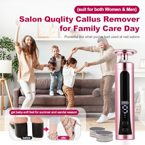 Rechargeable Callus Remover for Feet: Electric 2-in-1 Pedicure Tools - Foot File Grinder LCD Display 9 Adjustable Speeds 2 Sanding Heads 30 Sanding Paper