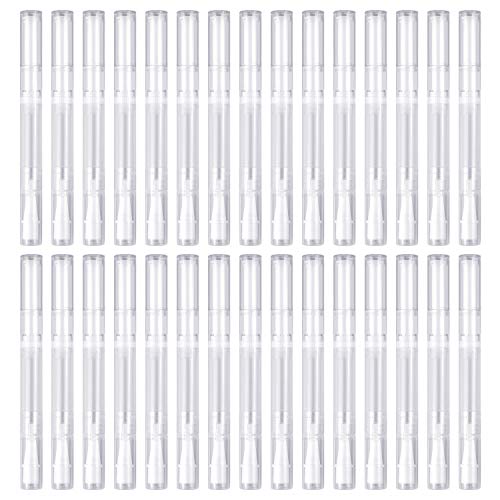 Awpeye 30Pack 3ML Transparent Twist Pens, Empty Nail Oil Pen Brush Cosmetic Lip Gloss Container Applicators