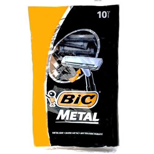 Bic Metal Quality Disposable Men's Shaving Razors, Best Single Blade, 10X10-count