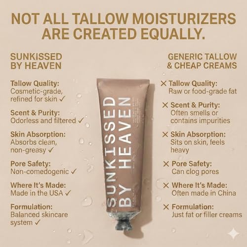 Jay Alvarrez Beef Tallow Moisturizer ? Cosmetic Grade Refined Grass-Fed & Finished Face Balm with Raw Honey, Jojoba Oil & Besswax ? Unscented for Sensitive & Dry Skin ? 2.5 oz