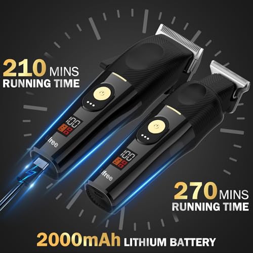 Ufree Professional Cordless Hair Clippers for Men, Barber Clippers & Trimmers Set with Storage Stand, Electric Shaver, Complete Hair Cutting Kit, Gifts for Men