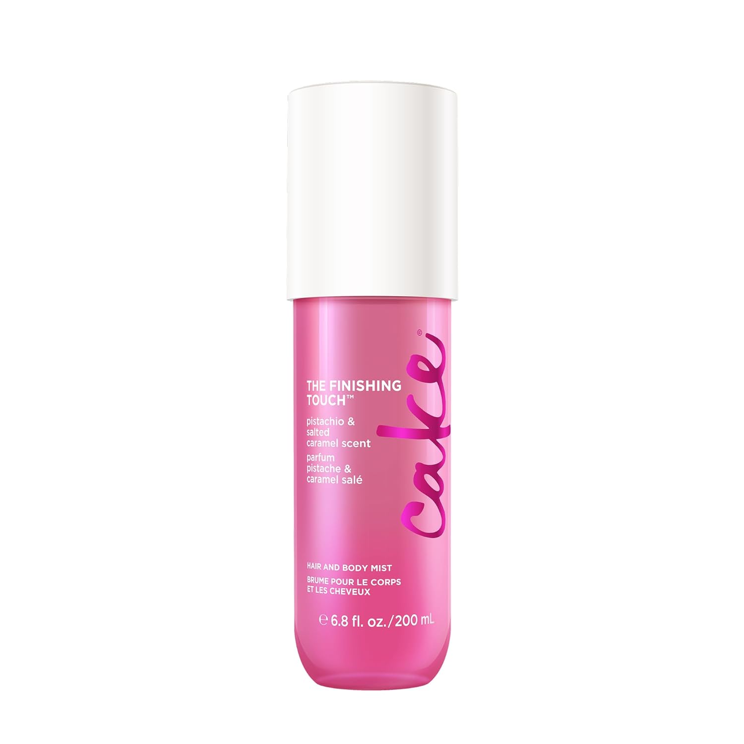 Cake Beauty Hair & Body Mist, The Finishing Touch - Pistachio & Salted Caramel Scent - Infused with Vitamin E & Argan Oil - For All Skin & Hair Types - 6.8 Fl Oz / 200 mL