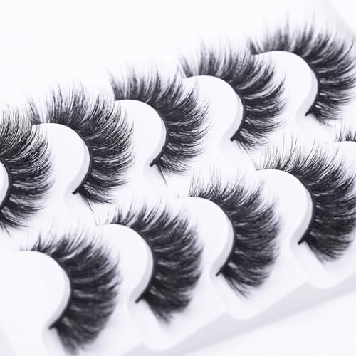 False Eyelashes Mink Lashes Dramatic Lashes Light Soft And Fluffy Lashes 7 Pairs Pack
