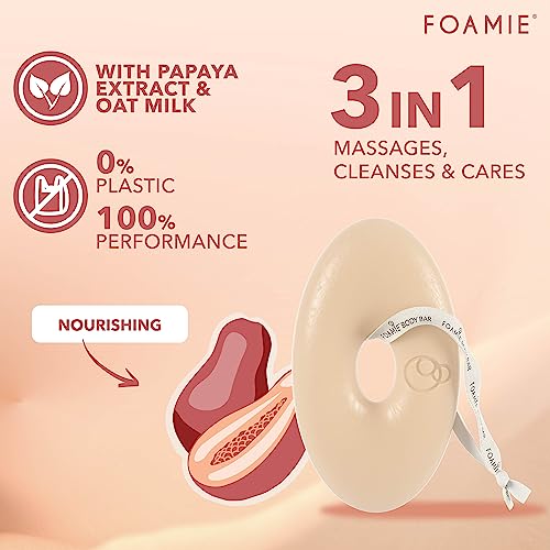 Foamie 2-in-1 Natural Body Bar Soap-Free, Body Wash Women & Men for Smooth Skin, Oatmeal Vegan Body Wash Refreshing, Body Wash for Dry Skin with Papaya & Oat Milk, Sulfate Free Body Wash