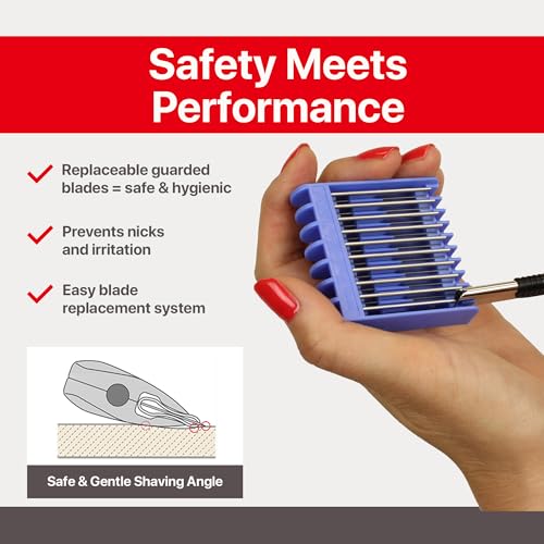 Feather - Nape and Body Razor Kit ? Professional Use Hair Cutting Tool - Includes Nape Razor, 10 Nape Blades & 2 oz Blade Glide ? Ideal for Nape, Sideburns, Eyebrows, and Bikini Line ? Made in Japan