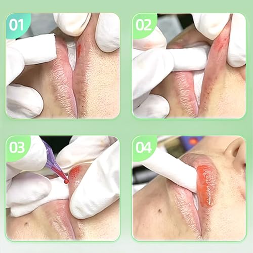 100pcs Permanent Makeup Lip Tattoo Stretching Stick Disposable Lip Blushing Supplies Lip Use Clean Cotton Swab for Easy and Precise Coloring