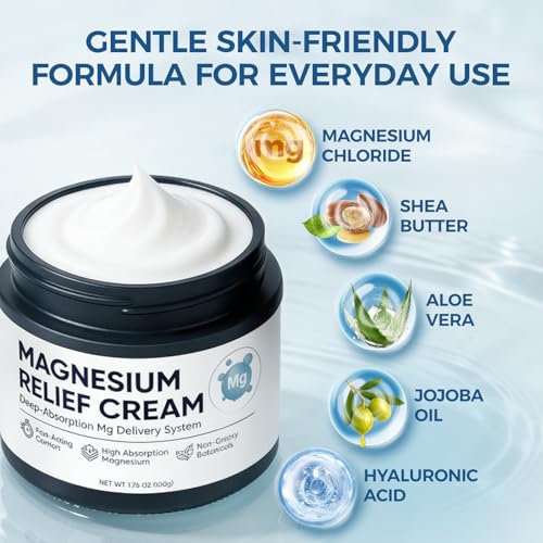 Magnesium Joint Relief Cream ? Deep Absorption Formula for Muscle & Joint Comfort ? Fast-Acting, Non-Greasy Body Lotion for Neck, Back & Legs, 1.76oz(2)