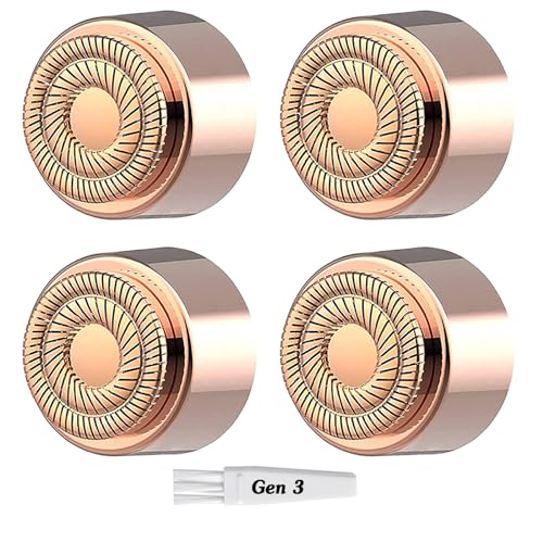 Flawless Replacement Heads Gen 3, 4 Pack - Compatible with 3rd Generation Flawless Facial Hair Remover, Replacement Heads for Flawless Facial Hair Remover Generation 3