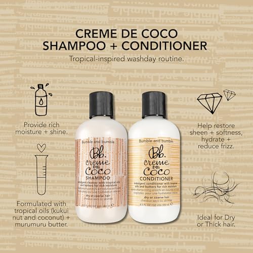 Bumble and bumble. Creme De Coco Coconut Shampoo | For Rich Moisture | Anti Frizz + Hydrating | Curly, Wavy, Straight