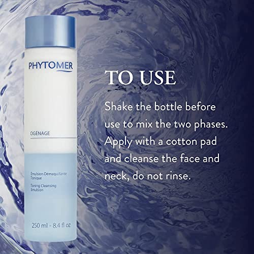 PHYTOMER Og?nage Toning Cleansing Emulsion | Dual Action Face Cleanser Removes Makeup and Tones in One | Purifying, Soothing, Anti-Aging Facial Cleanser | 250ml