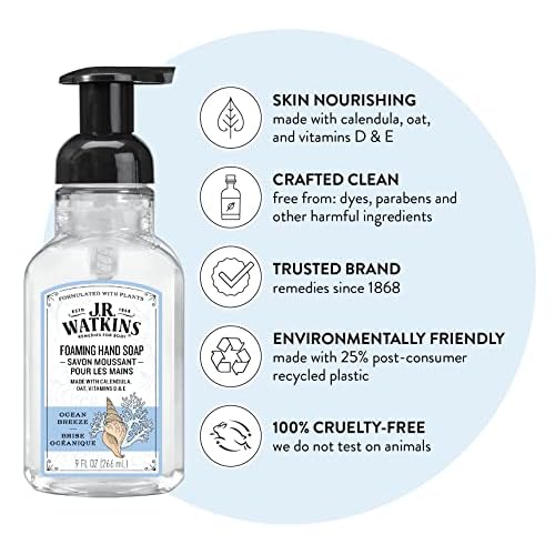 J.r. Watkins 20632 Foam Hand Soap, Ocean Breeze Scent, 9 Oz
