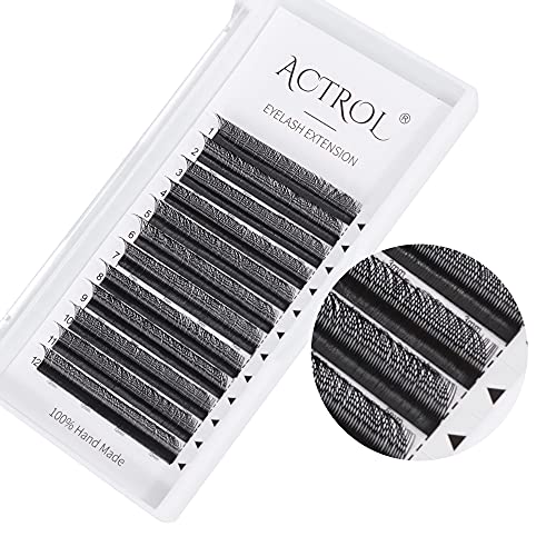 YY Lashes Extension Professional Grade Black 0.07mm C Curl 9mm Volume Individual YY Eyelashes Extension Y Shaped Soft Eyelashes Thin Root Easy Fan Making for Lash Artists