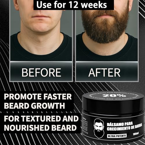 Estimulante de Barba, B?lsamo Para Crecimiento De Barba Ultra Potente, Barba Crema, Beard Growth Balm, Thicker, Fuller Beard & Hair 100ml/3.5oz (1)