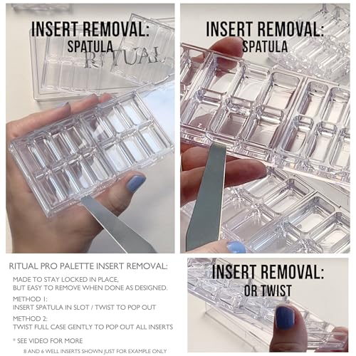 Empty Makeup Palette | 18 Wells | Modular Interchangeable Depotting System | Ritual Pro Palette 3 | 6 Well Bundle, Lipstick, Creams, Alcohol based makeup and paint, watercolor, Gouache, Acrylic paint