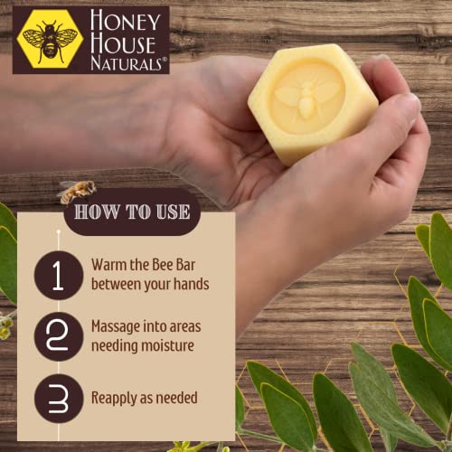 Honey House Naturals Bee Bar Duo ? Vanilla - Small .6 Ounce and Large 2 Ounce? All Natural Ultra Moisturizing Lotion Bar Infused with Essential Oils and Butters ? Made in USA