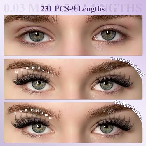 B&Q SpireMeld Fluffy Lash Clusters Kit - 0.03mm Ultra-Fine Manga Lash Clusters, Achieve Voluminous & Soft Look, Includes 10-18mm Mixed Length, Complete DIY Eyelash Extension Kit (80D+100D-10-18MIX)