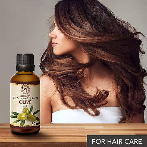 Olive Oil Extra Virgin 1.7 Fl Oz - 100% Pure Unrefined - Best for Hair - Skin - Nails - Lips - Face - Body - Scalp - Great for Beauty - Massage Oil Base - Spa - Olive Oil Cold Pressed - Glass Bottle