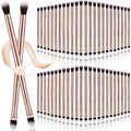 Bokon 50 Pcs Eyeshadow Smudge Brush 2 in 1 £¬ 2 Double Ended Concealer Brush Under Small Soft Firm Pointed Foundation Makeup Applicator for Blending Eye Shadow Liner